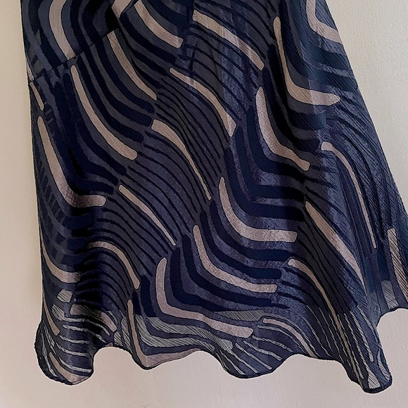 LAFAYETTE 148 New York Navy Patterned Maxi Dress - Picture 8 of 12